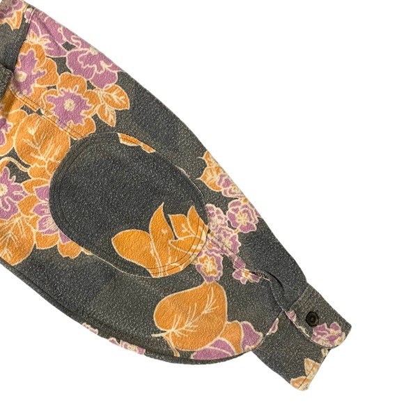 NWT Free People Size Small Printed Ruby Jacket in Charcoal Floral Oversized Gray - Picture 9 of 10